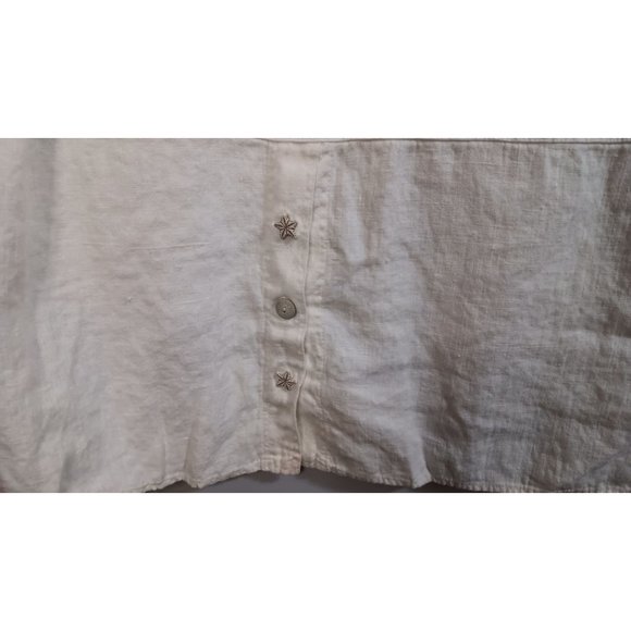 Nina Piccalino XL Cream Maxi Linen Cottage Nautical Country Vintage Travel Dress - Picture 4 of 5